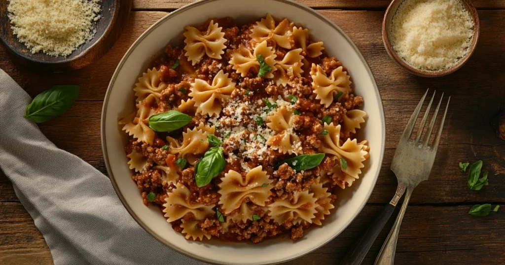 bow tie pasta recipes with ground beef