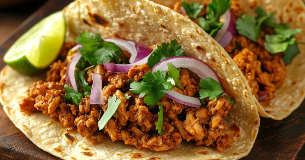 chicken keema indian ground beef tacos