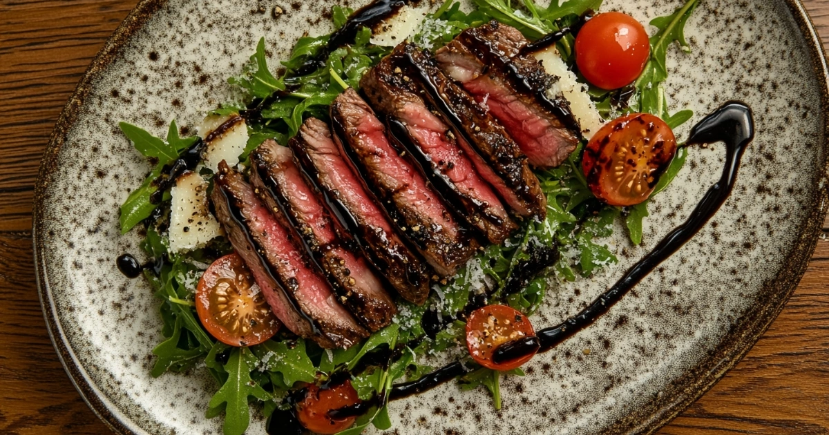 steak and arugula salad