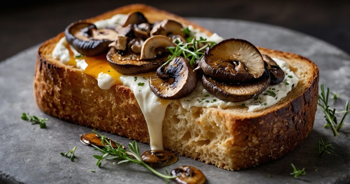 sourdough with ricotta and mushrooms