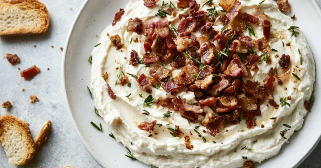 Whipped Goat Cheese with Bacon and Dates